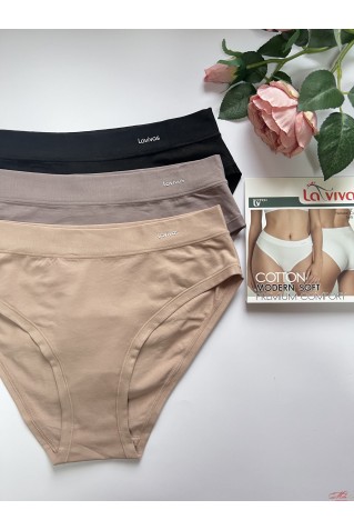 Трусики сліпи бавовна з завищеною лінією талії La Vivas 10203